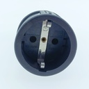Workshop socket 2P+E (Schuko) with a comfortable grip, black, 12 pcs.