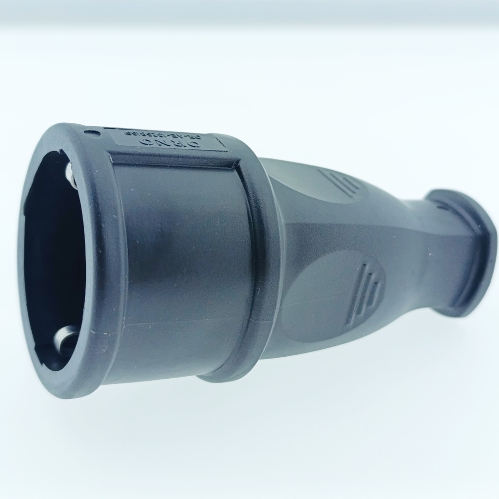 Workshop socket 2P+E (Schuko) with a comfortable grip, black, 12 pcs.