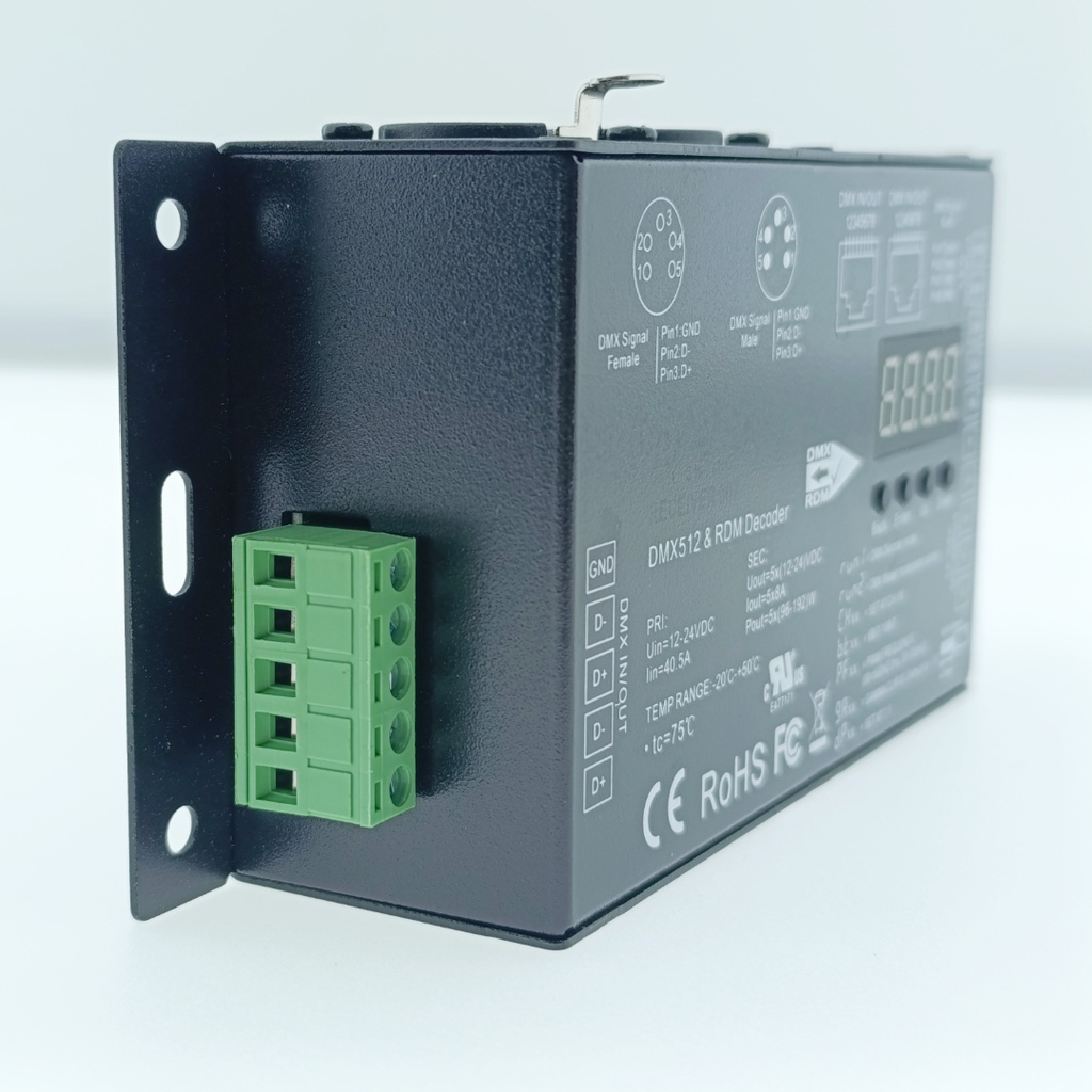 CONTROLADOR DMX512 12-24VDC 4CHX8A MONO/CCT/RGBW/RGBCCT IP20