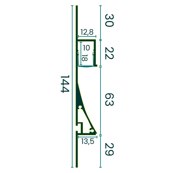 PRO015-W - Perfil Alumínio Projeto 2M Lacado Branco