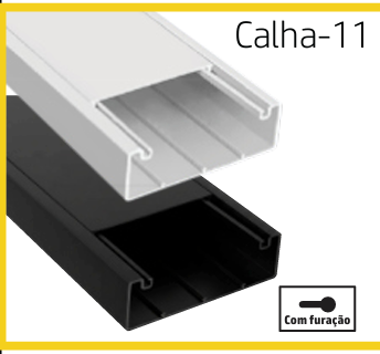 CALHA-11 (B) | Calha técnica de PVC branca com furação 100x50 2M