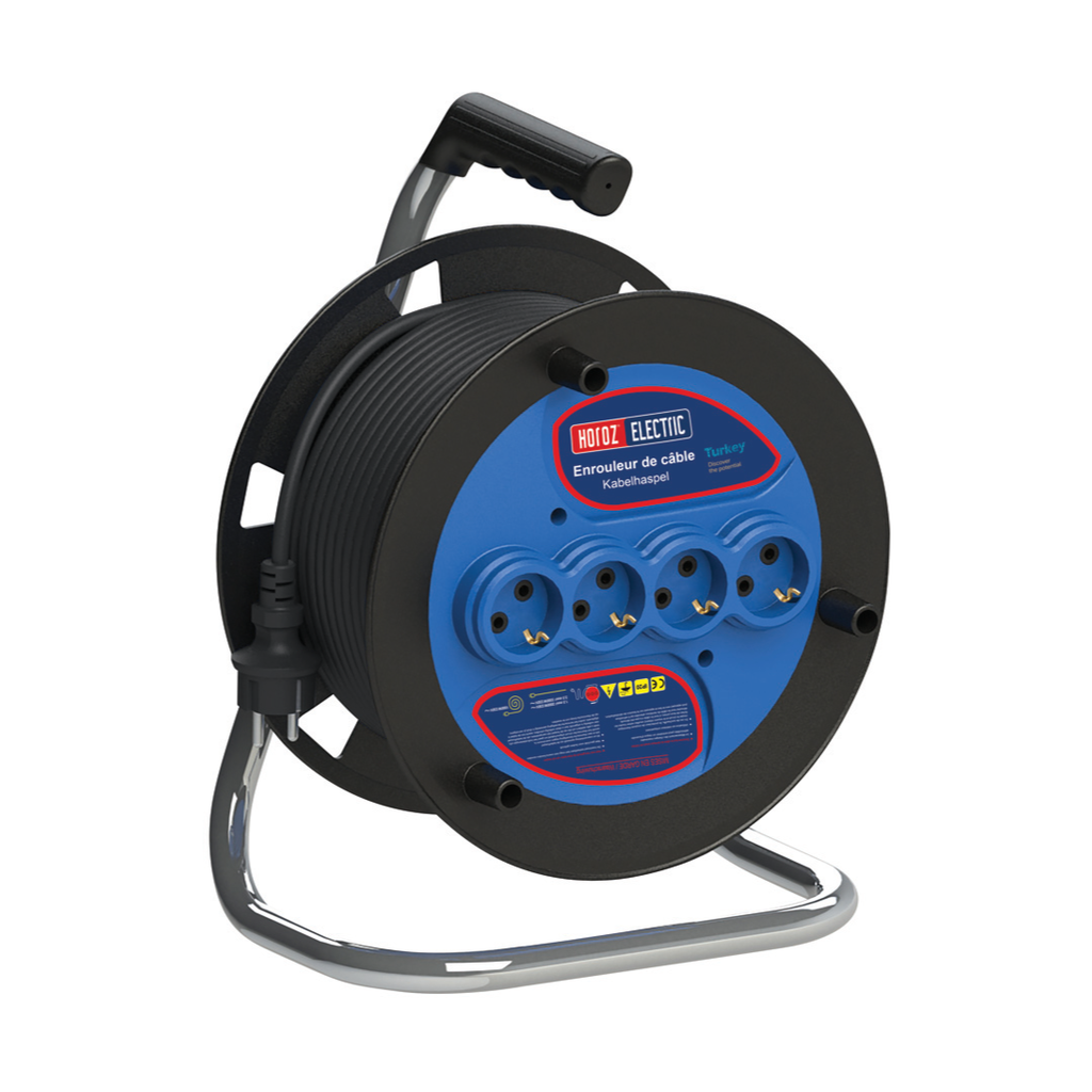 EXTENSÃO/ENROLADOR 3X1, 5MM 4 SOCKET 230V IP20 EU TYPE CABLE REEL 35M