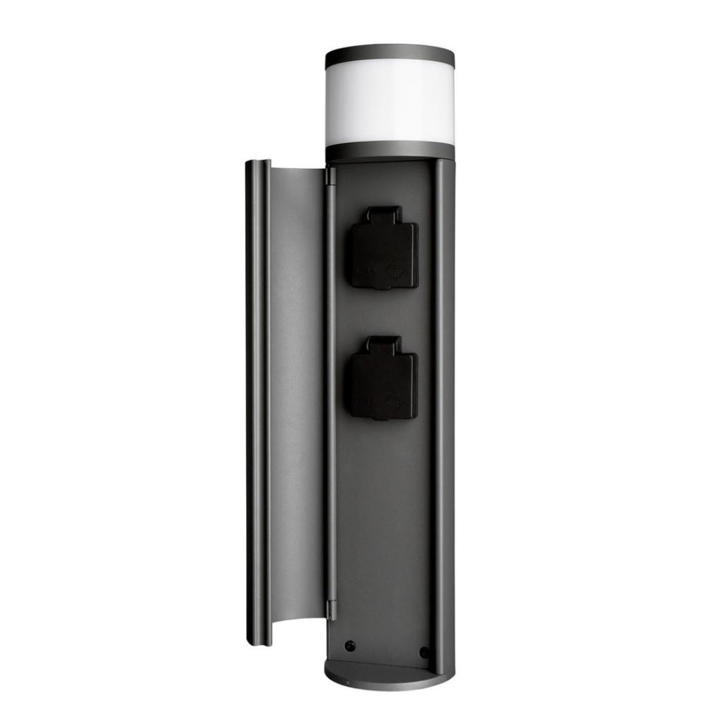 Power distributor Socket tower 480 mm, 3680 W, 4,8 W, 3000 K, Gray