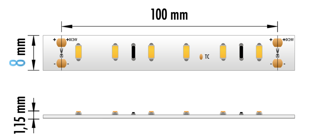 FITA LED EPRO 14.4W 24V 3000K IP20 5MT