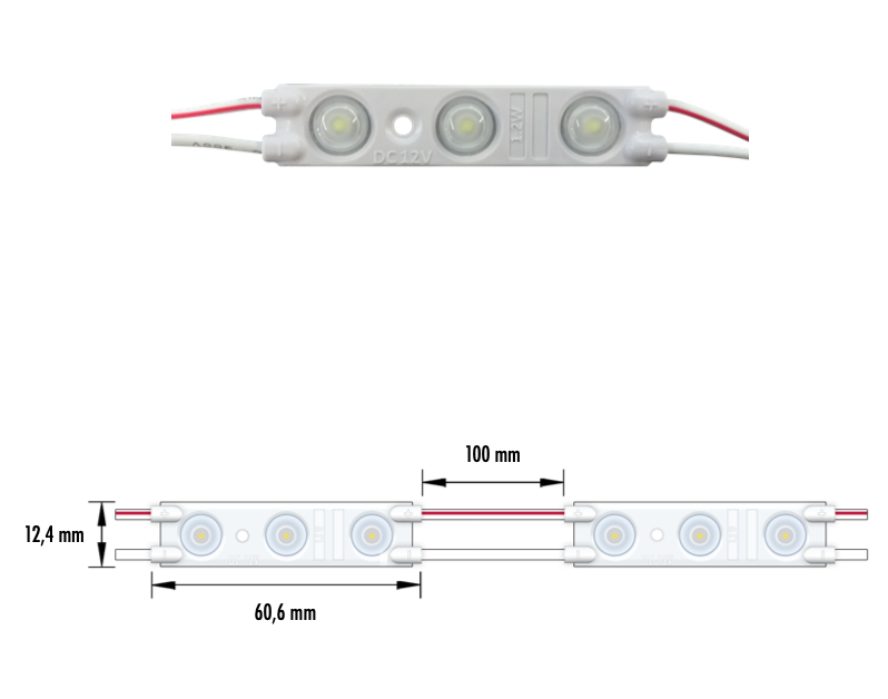 SIGN-005-072W-C - MODULO 3LED 0.72W 12V IP67 6000K-7000K 3Y