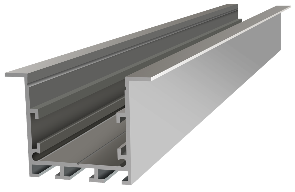 IN005-A - Perfil Alumínio Encastrar 2M Anod. Cinzento