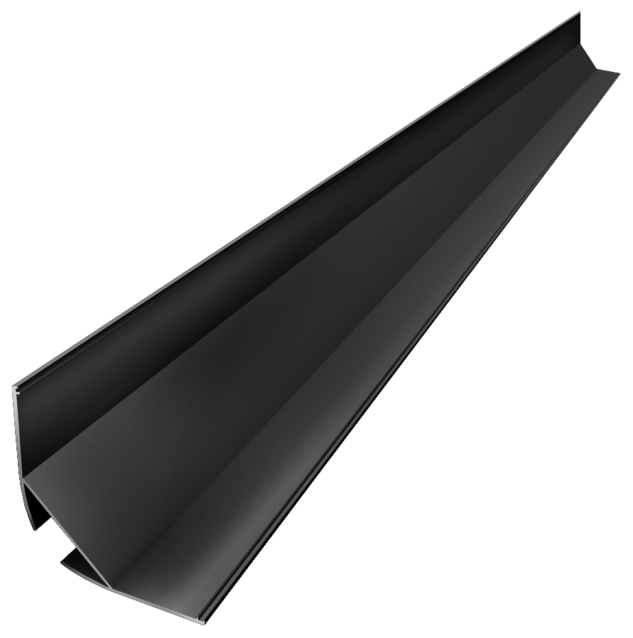 COR003-B - Perfil Alumínio Canto 2M Lacado Preto