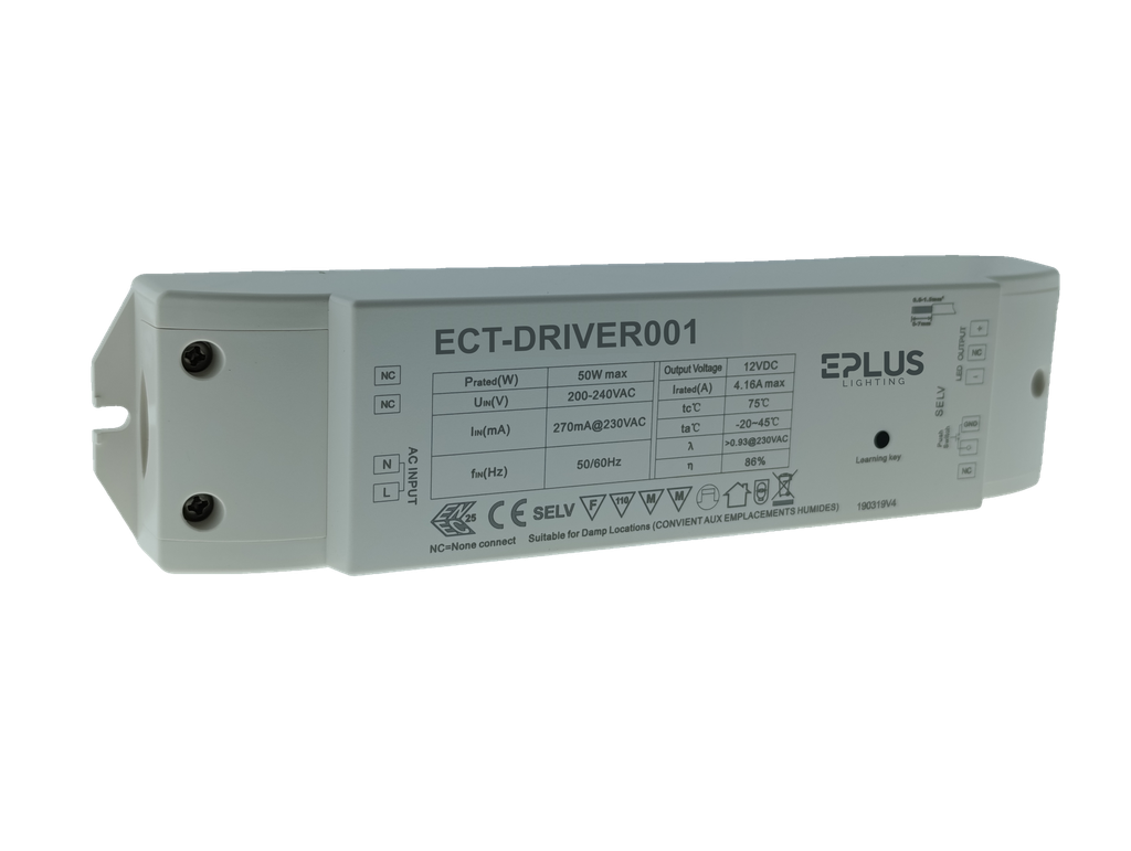 FONTE AL/CONTROLADOR RF/PUSH-DIM 12VDC 4.16A 50W MONO/CCT/RGBW IP20