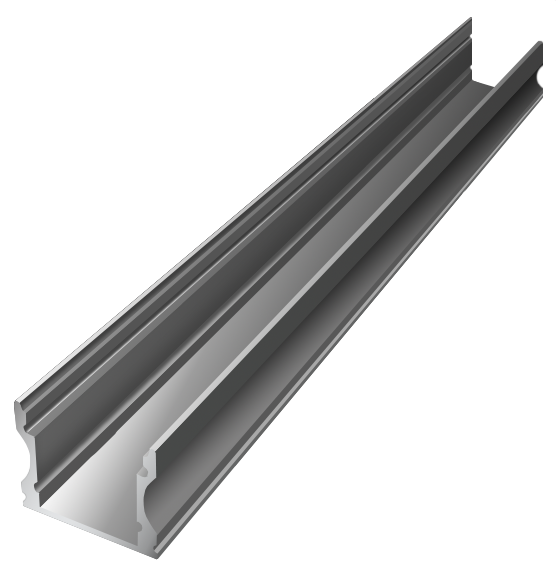 OUT002-A - Protruding Aluminum Profile 2mt Anod. grey