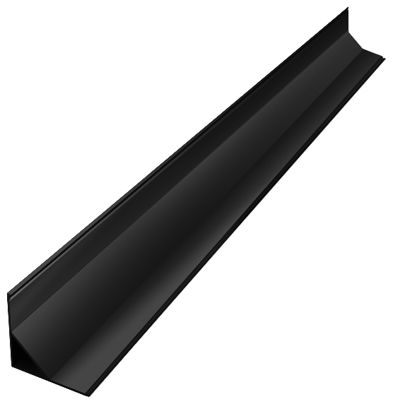 COR002-B - Perfil Alumínio Canto 2M Lacado Preto