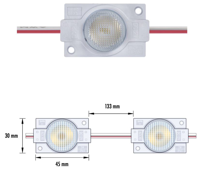 SIGN-008-2W-C - MODULO 1LED 2W 12V IP65 6500K 4Y