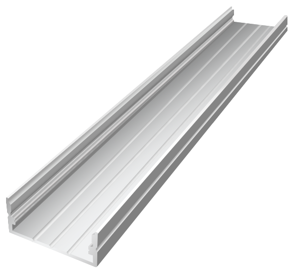 OUT003-W - Protruding Aluminum Profile 2mt Lacquered White