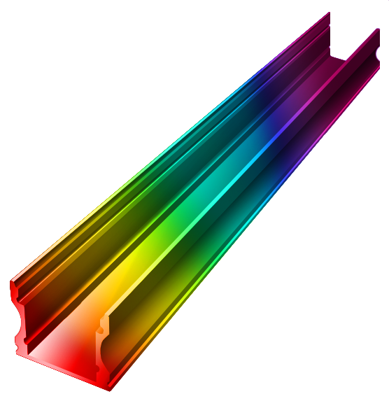 OUT002-RAL - Perfil Alumínio Saliente 2M RAL