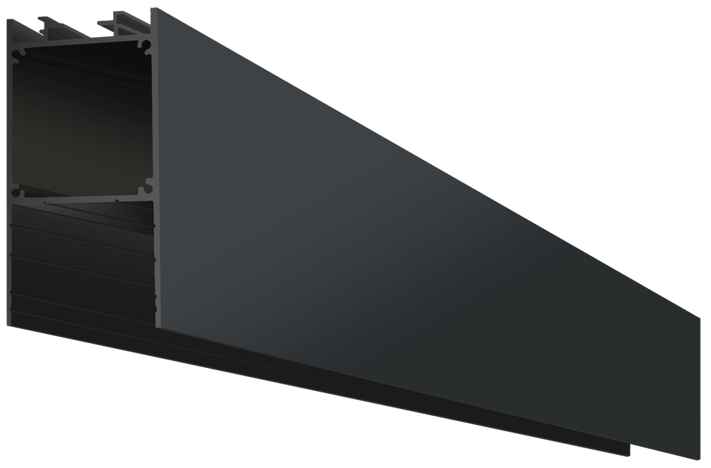 OUT008-B - Perfil Alumínio Saliente 2M Lacado Preto