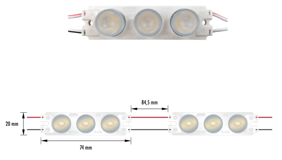 SIGN-014-25W-W - MODULO 3LED 2.5W 12V IP67 2700K