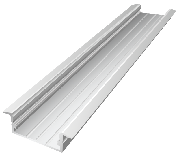 IN003-W - Perfil Alumínio Encastrar 2M Lacado Branco