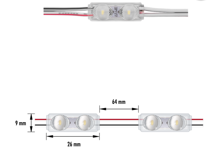 SIGN-006-048W-N - MODULO 2LED 0.48W 12V IP67 4000K