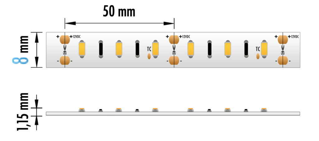 FITA LED EPRO 9.6W 60L 12V 4000K IP20 5MT