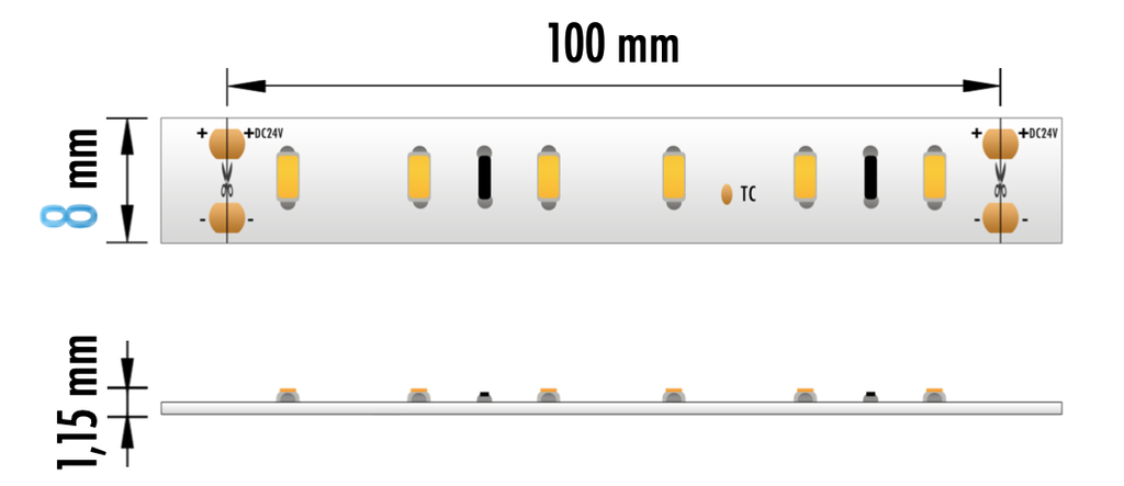 FITA LED EPRO 9.6W 60L 24V 4000K IP20 50M