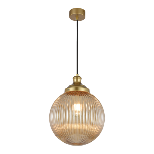 [8680985576923] GLOBAL AMBER E27 GLASS PENDANT LAMP