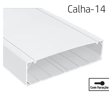 [8699430128648] CALHA-14 | Calha técnica de PVC branca com furação 250x70 2M