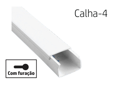 [8699430007684] CALHA-4 | Calha técnica de PVC branca com furação 30x25 2M