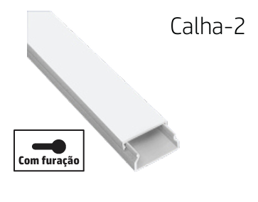 [8699430148196] CALHA-2 | Calha técnica de PVC branca com furação 30x16 2M