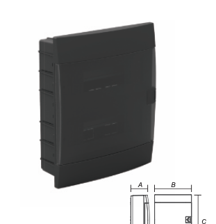 [8699490907818] Quadro dist. 24 embutir - quadro de distribuição 24 módulos embutir preto IP40