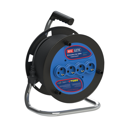 [8699490912270] EXTENSÃO/ENROLADOR 3X1, 5MM 4 SOCKET 230V IP20 EU TYPE CABLE REEL 50M