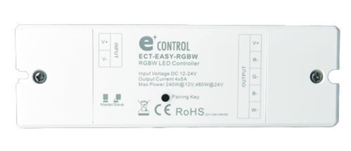 [ECT-EASY-RGBW-RECEIVER] Controlador EASY RGBW RF 12-24VDC 4x5A (240W-480W) IP20