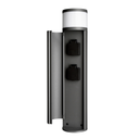 SOCKET TOWER - Torre de iluminação exterior com tomadas - 480 mm, 3680 W, 4,8 W, 3000 K, cinzento