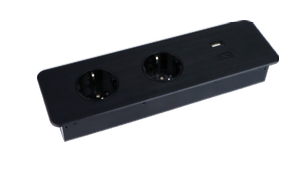 [TAOBOX-CZ-2DE-UAC-01] TAOBOX BLACK, SCHUKO, 1XUSB A, 1XUSB C, 1,5M CABLE