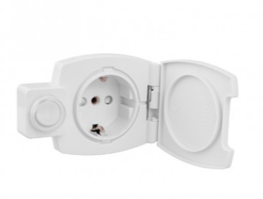 [GNI-M-KL-SCH-BI-01] TOMADA COM INTERRUPTOR E TAMPA 3600W 230V AC IP44 BRANCA