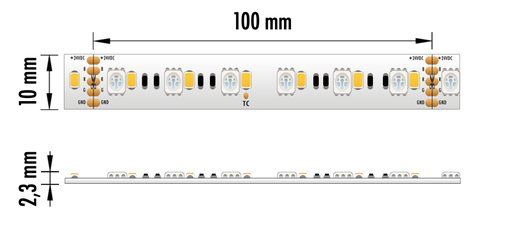 [EPRO-192W24VRGB3000KIP20] FITA LED EPRO 19.2W 24V RGB+3000K IP20 5MT