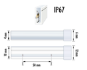 NEON LED S 9.6W 24V GREEN IP67