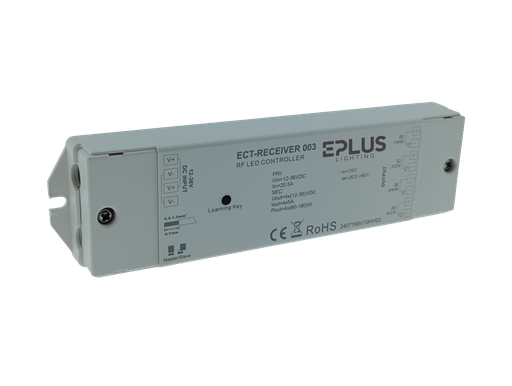 [ECT-RECEIVER003] CONTROLADOR RF 12-36VDC 4CHx5A 240W-720W MONO/CCT/RGBW IP20