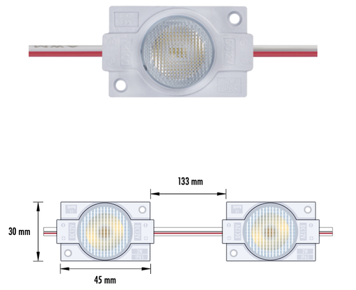 [SIGN-008-2W-C] SIGN-008-2W-C - MODULO 1LED 2W 12V IP65 6500K 4Y