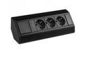 Caixa de canto Black 3x Schuco Socket, cabo de 1,8m