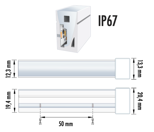 [NEON-L144W24VRGBIP67] NEON LED L 14.4W 24V RGB IP67