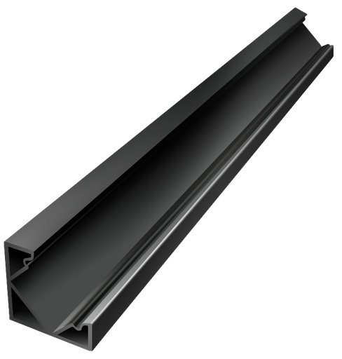 [COR001-B] COR001-B - Perfil Alumínio Canto 2M Lacado Preto