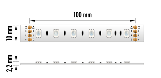 [EPRO-144W24VRGBIP20] FITA LED EPRO 14.4W 24V RGB IP20 5MT