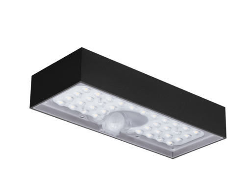 [DOMNE-061230] APPLIQUE LED SOLAR DOMINO NERO 6W- 3000K- 800 Lm- IP65- Color Box