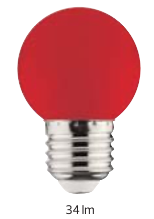 [8680985533674] RAINBOW 1W RED E27 220-240V LED COLOR BULB
