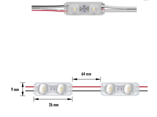 [SIGN-006-048W-C] SIGN-006-048W-C - MODULO 2LED 0.48W 12V IP67 7000K